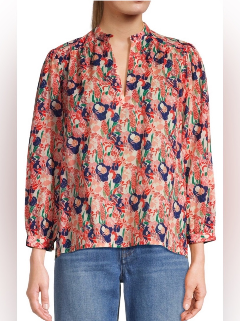 Trovata BIRDS OF PARADIS Bailey Floral Cotton Blouse, size M - Picture 9 of 14